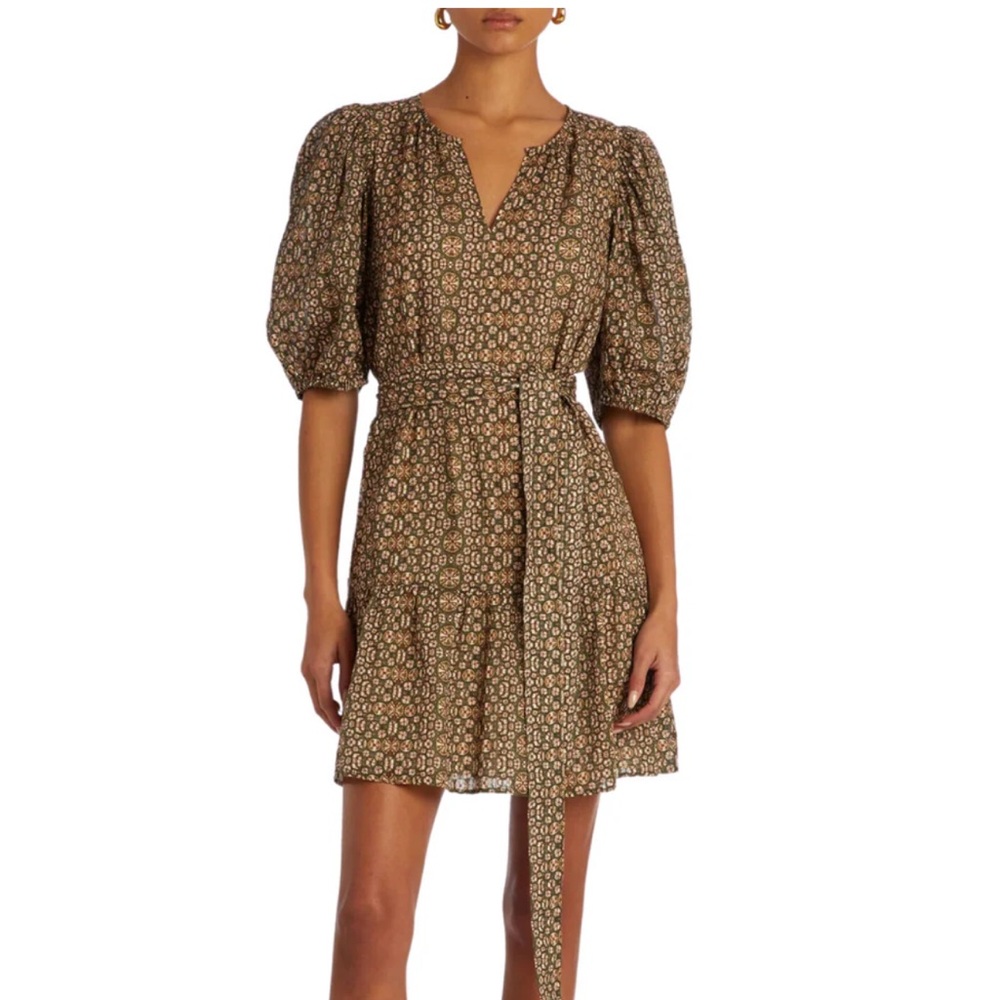 Marie Oliver Shyloh Dress in Olive Shibori Print